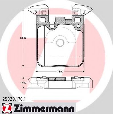 Тормозные колодки Otto Zimmermann 25029.170.1