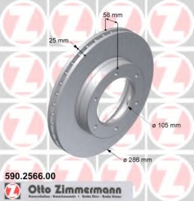 Тормозной диск Otto Zimmermann 590.2566.00
