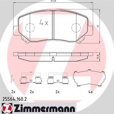 Тормозные колодки Otto Zimmermann 25564.160.2