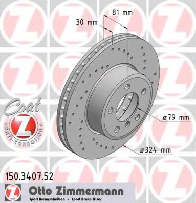 Тормозной диск Otto Zimmermann 150.3407.52