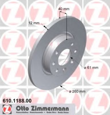 Тормозной диск Otto Zimmermann 610.1188.00
