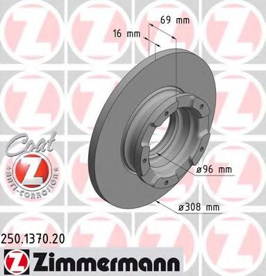 Тормозной диск Otto Zimmermann 250.1370.20
