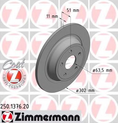 Тормозной диск Otto Zimmermann 250.1376.20