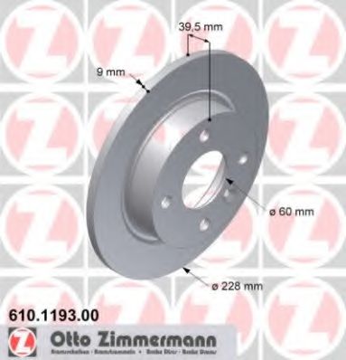 Тормозной диск Otto Zimmermann 610.1193.00