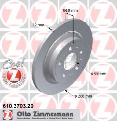 Тормозной диск Otto Zimmermann 610.3703.20