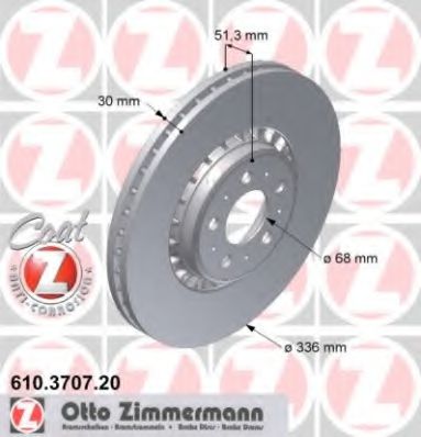 Тормозной диск Otto Zimmermann 610.3707.20