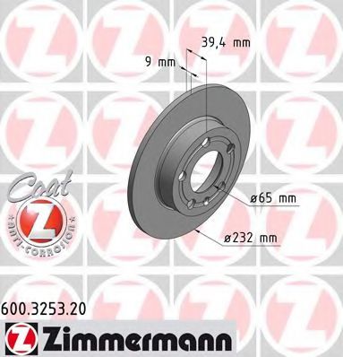 Тормозной диск Otto Zimmermann 600.3253.20