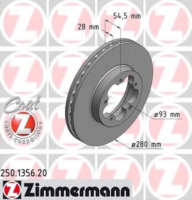 Тормозной диск Otto Zimmermann 250.1356.20