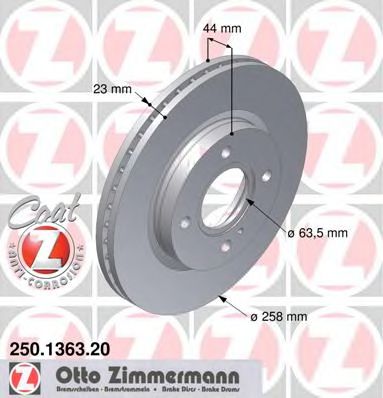 Тормозной диск Otto Zimmermann 250.1363.20