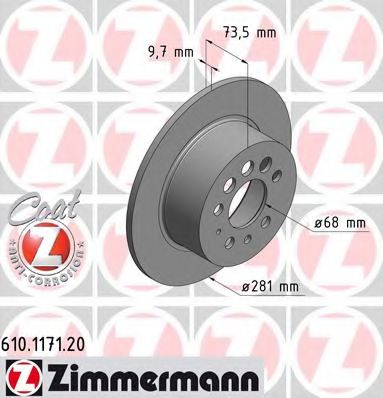 Тормозной диск Otto Zimmermann 610.1171.20