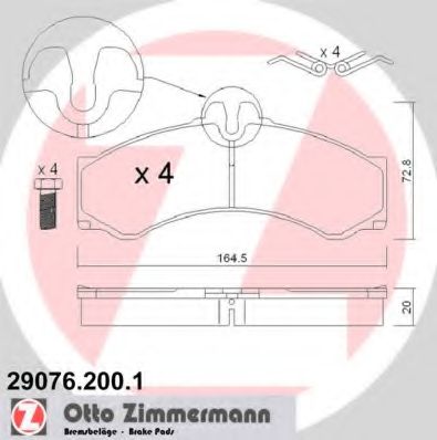 Тормозные колодки Otto Zimmermann 29076.200.1