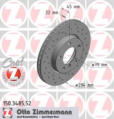 Тормозной диск Otto Zimmermann 150.3485.52