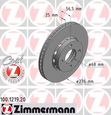Тормозной диск Otto Zimmermann 100.1219.20