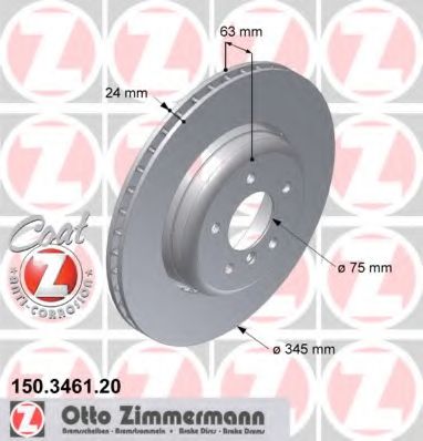 Тормозной диск Otto Zimmermann 150.3461.20