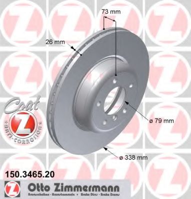 Тормозной диск Otto Zimmermann 150.3465.20