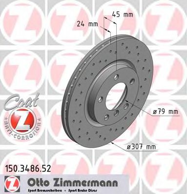 Тормозной диск Otto Zimmermann 150.3486.52