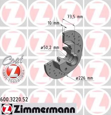Тормозной диск Otto Zimmermann 600.3220.52