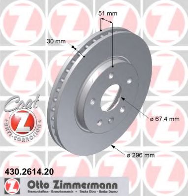 Тормозной диск Otto Zimmermann 430.2614.20