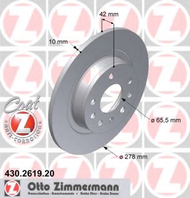 Тормозной диск Otto Zimmermann 430.2619.20
