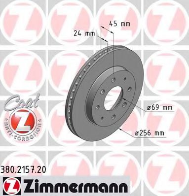 Тормозной диск Otto Zimmermann 380.2157.20