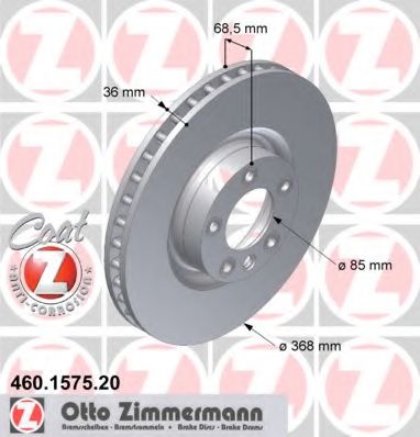 Тормозной диск Otto Zimmermann 460.1575.20