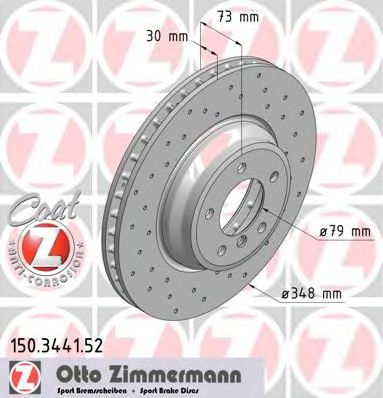 Тормозной диск Otto Zimmermann 150.3441.52