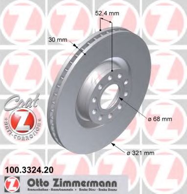 Тормозной диск Otto Zimmermann 100.3324.20