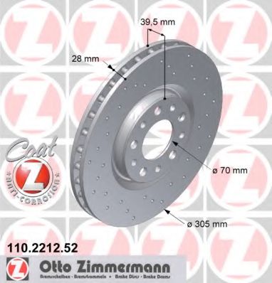 Тормозной диск Otto Zimmermann 110.2212.52