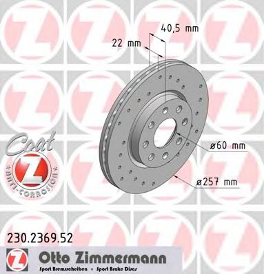 Тормозной диск Otto Zimmermann 230.2369.52