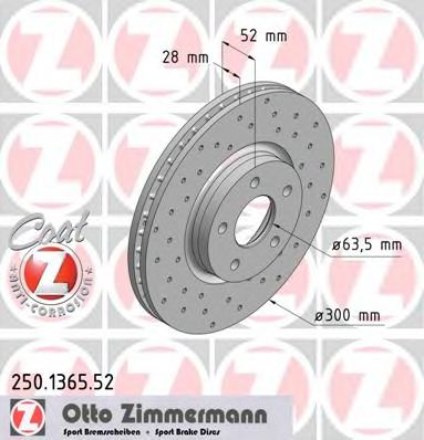 Тормозной диск Otto Zimmermann 250.1365.52