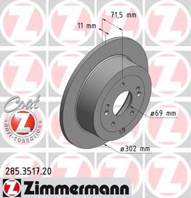 Тормозной диск Otto Zimmermann 285.3517.20