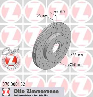Тормозной диск Otto Zimmermann 370.3081.52