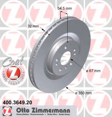 Тормозной диск Otto Zimmermann 400.3649.20