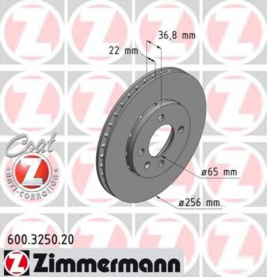 Тормозной диск Otto Zimmermann 600.3250.20