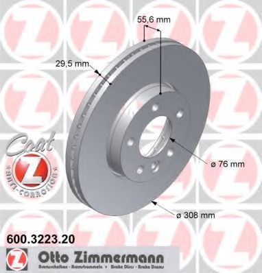 Тормозной диск Otto Zimmermann 600.3223.20