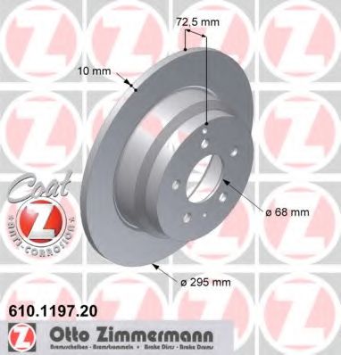 Тормозной диск Otto Zimmermann 610.1197.20