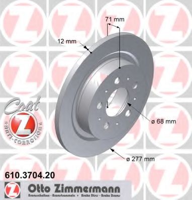 Тормозной диск Otto Zimmermann 610.3704.20