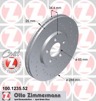 Тормозной диск Otto Zimmermann 100.1235.52