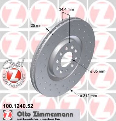 Тормозной диск Otto Zimmermann 100.1240.52