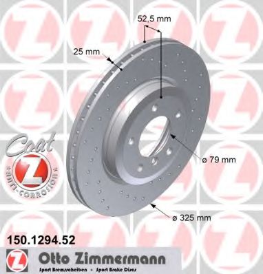 Тормозной диск Otto Zimmermann 150.1294.52