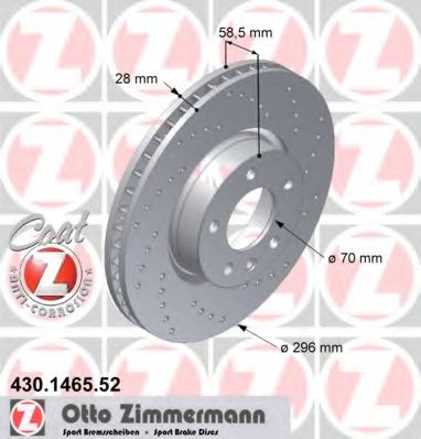 Тормозной диск Otto Zimmermann 430.1465.52