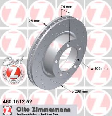 Тормозной диск Otto Zimmermann 460.1512.52