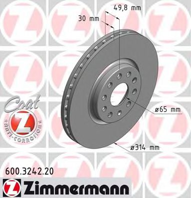 Тормозной диск Otto Zimmermann 600.3242.20
