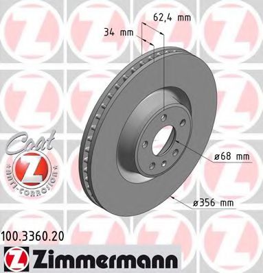 Тормозной диск Otto Zimmermann 100.3360.20