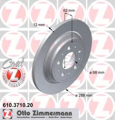 Тормозной диск Otto Zimmermann 610.3710.20
