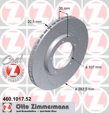 Тормозной диск Otto Zimmermann 460.1017.52