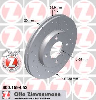 Тормозной диск Otto Zimmermann 600.1594.52