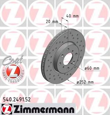 Тормозной диск Otto Zimmermann 540.2491.52