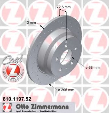 Тормозной диск Otto Zimmermann 610.1197.52
