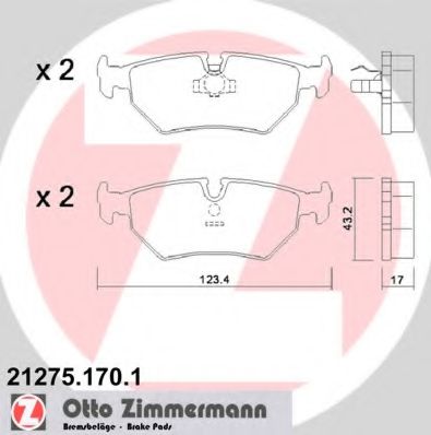 Тормозные колодки Otto Zimmermann 21275.170.1